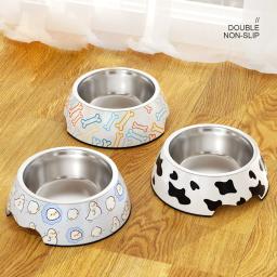 Alimentação em aço inoxidável para animais de estimação, tigelas para animais, alimentador de comida e água, prato para cães - Image 1