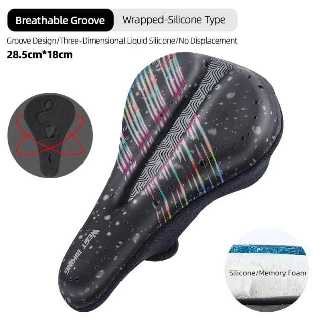WEST BIKING Capa de Selim Gel e Espuma Viscoelástica Conforto Premium Preto