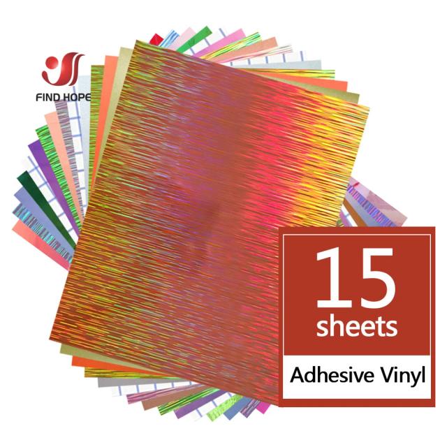 Adesivo Permanente de Vinil para Artesanato com 13 Cores Sortidas e 2 Filmes de Transferência para Copos, Decalques e Decoração de Paredes
