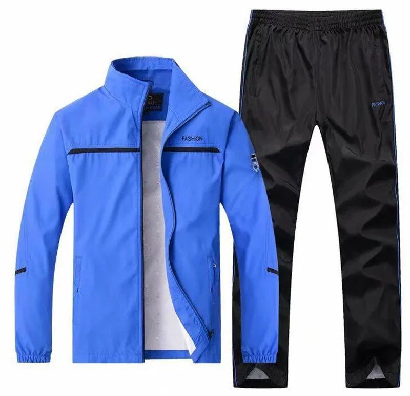 Conjunto de 2 peças de roupa esportiva masculina, jaqueta e calça esportiva para treino de corrida, basquete - Image 1