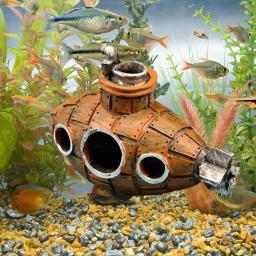 Resina Submarino Ornamentos, Abrigo De Camarão De Peixe Oco, Aquário Caverna, Decoração De Paisagismo De Tanque - Image 3