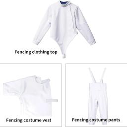 Uniforme de esgrima masculino, Clássico Masculino Fato de proteção de treinamento de esgrima, Folha Epee Sabre, Calças, Jaqueta, Colete, Novo - Image 4