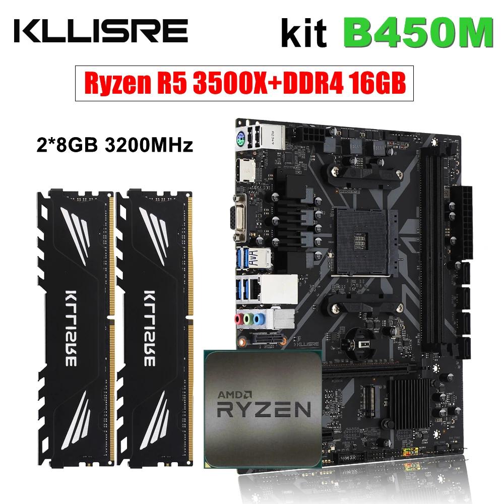 Kllisre-kit placa-mãe amd ryzen r5 5 3500x, ddr4, 16gb (2x8gb), 3200mhz, am4 b450m - Image 1