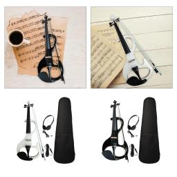 Violino silencioso elétrico definido para adolescentes, instrumentos de cordas com acessórios e auscultadores, madeira maciça - Image 4