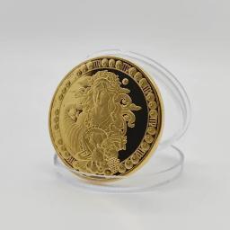 Conjunto de Moedas Comemorativas Banhadas a Ouro Zodiac, Coleção Artesanato Presente, Doze Constelações, Moedas Comemorativas Criativas, Decoração - Image 3