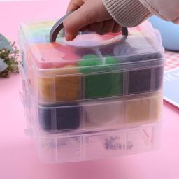 Miusie 1pc transparente caixa de armazenamento de plástico organizador recipiente prático caixa de armazenamento para jóias ou lã feltro artesanato ferramentas de costura - Image 5