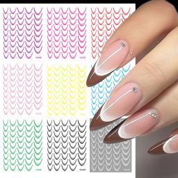 Nova europa e américa gradiente cor arte do prego projetos adesivos 3d forma crescente diy decoração menina acessórios de unhas presente - Image 5