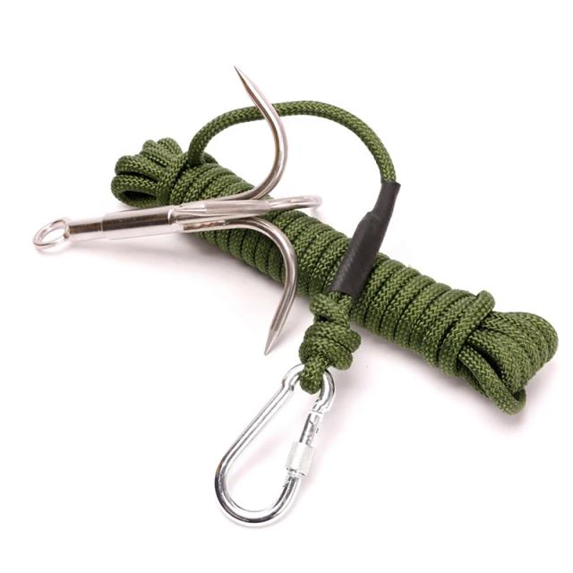 Mosquetão de Garra de Aço Inoxidável para Escalada e Pesca - 1 Unidade