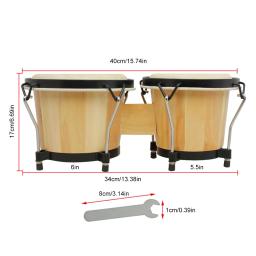 Bongo instrumento de percussão, tambor com afinação chave, instrumentos musicais, bongos, 5.5 "e 6" - Image 6