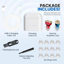 Aparelho auditivo recarregável, mini alto-falante sem fio, fone de ouvido invisível para idosos - Image 6