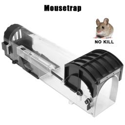 Armadilha para roedores, reutilizável para jardim interno e externo, seguro, firme, coletor de mouse doméstico, transparente, inteligente, com travamento automático - Image 1
