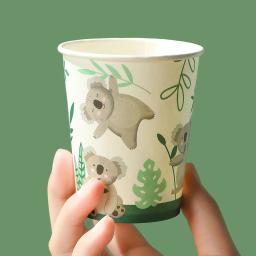 Copo de papel descartável para festas temáticas, padrão coala bonito, piqueniques, festa de aniversário suprimentos, decoração, 9oz,25pcs - Image 1
