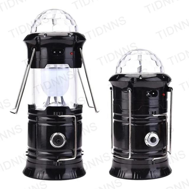 Lanterna Recarregável Dobrável Portátil com Luz RGB para Acampamento, Pesca e Emergências
