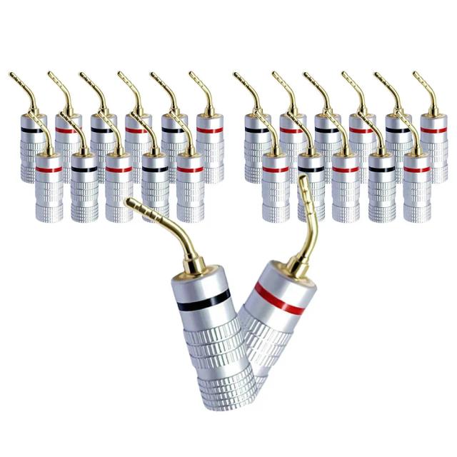 Conector Banana Áudio para Speaker com 2/8/12/24 Peças Banhadas a Ouro 4mm - Adaptador de Cabo para Vídeo