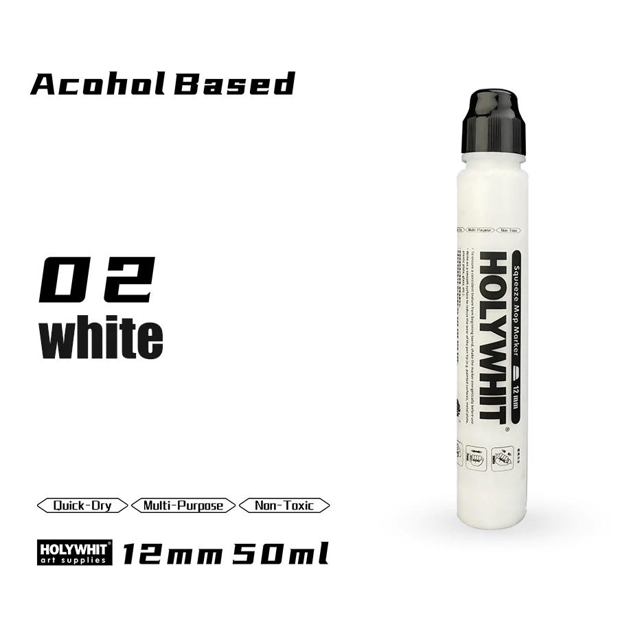 HOLYWHIT-Graffiti Paint Pen, Signature Marker, Adequado para Graffiti em Vidro, Cartão, Plástico, Metal, Liso, 50ml, 12mm - Image 1