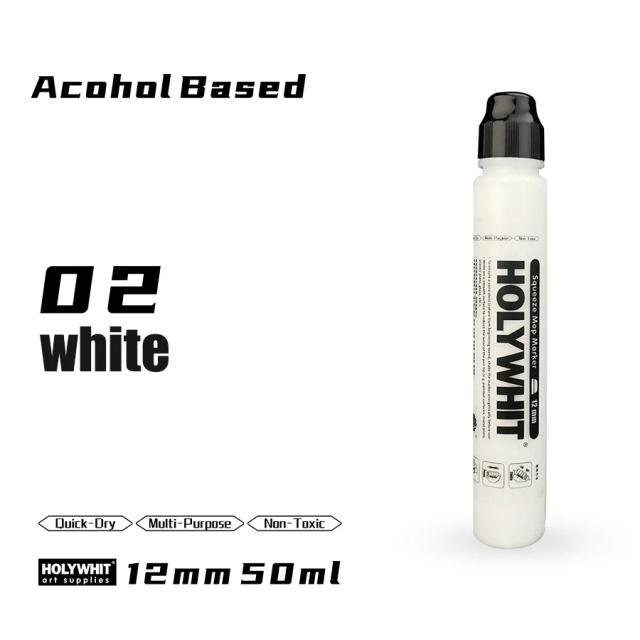 Caneta de Pintura Graffiti HOLYWHIT, Marcador de Assinatura Versátil para Vidro, Cartão, Plástico e Metal - 50ml, Ponteira de 12mm