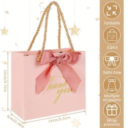 12pçs sacos de presente para casamento, decoração pequena, obrigado, caixa de presente para convidados, casamento, chá de bebê, suprimentos para festa de aniversário - Image 3