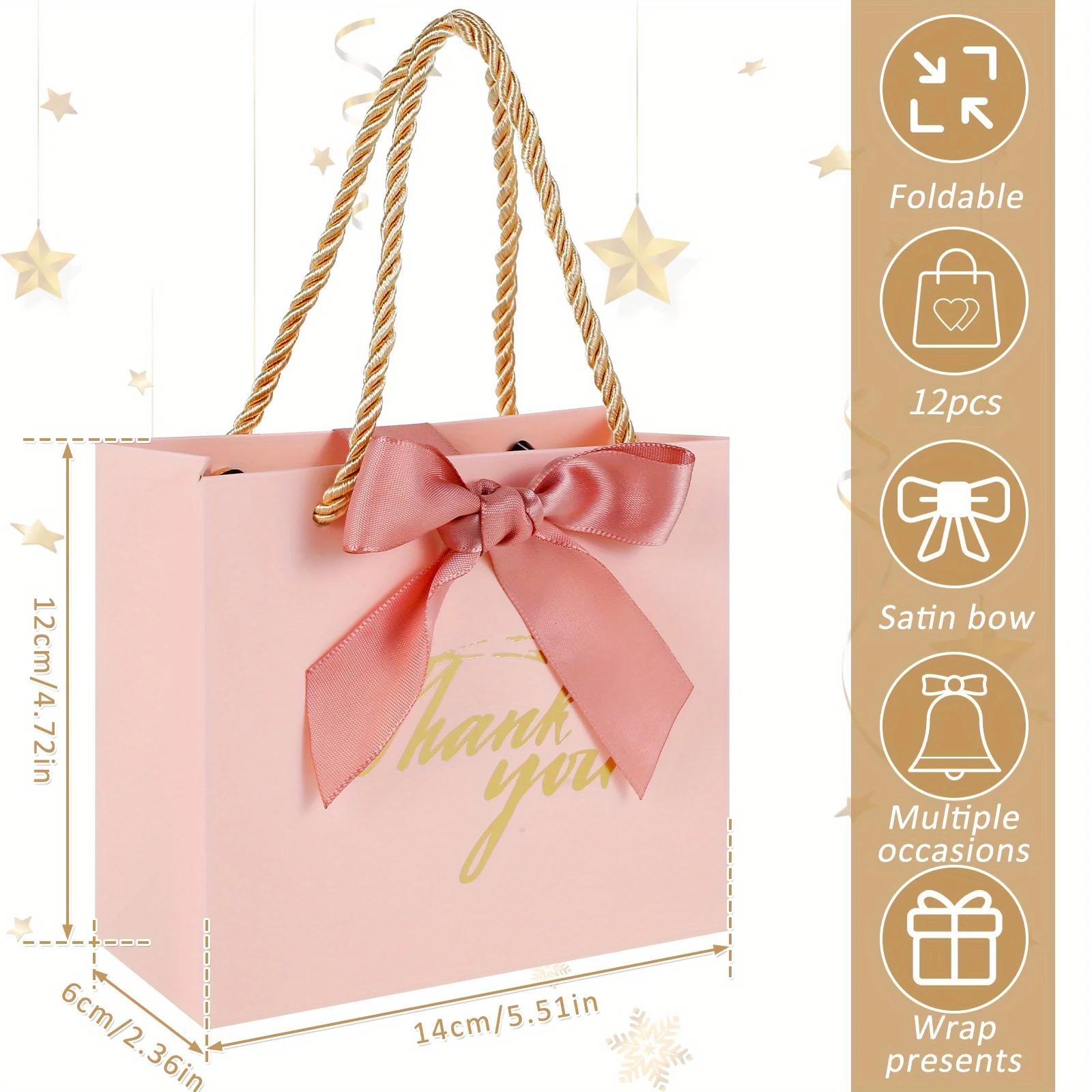 12pçs sacos de presente para casamento, decoração pequena, obrigado, caixa de presente para convidados, casamento, chá de bebê, suprimentos para festa de aniversário - Image 1
