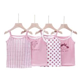 2025 verão meninas dos desenhos animados regata conjuntos infantis usar algodão crewneck colete com tiras topos briefs boxer shorts criança 3-8 anos de idade - Image 4