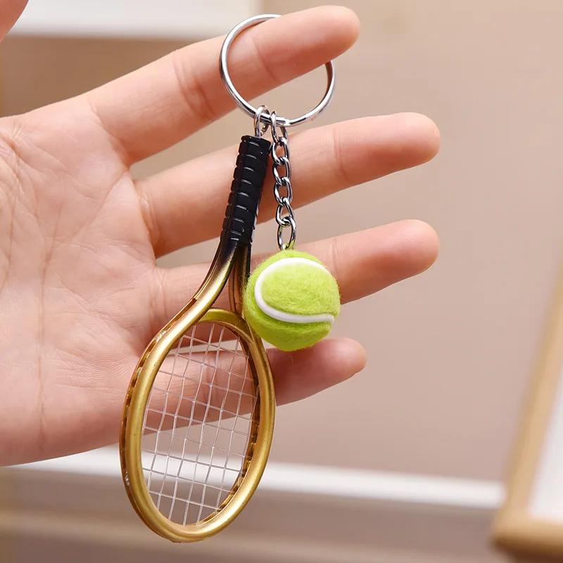 Chaveiro de raquete de tênis-fofo esporte mini chaveiro carro 6 cores pingente chaveiro esportes chaveiro que amam presentes esportivos 17248 - Image 1