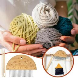 Kit De Tear De Tecelagem De Tapeçaria Tear De Tecelagem De Madeira Multi-artesanato Máquina De Tecelagem De Tapeçaria De Quadro Grande Com Crochet E Pente De Trança - Image 3