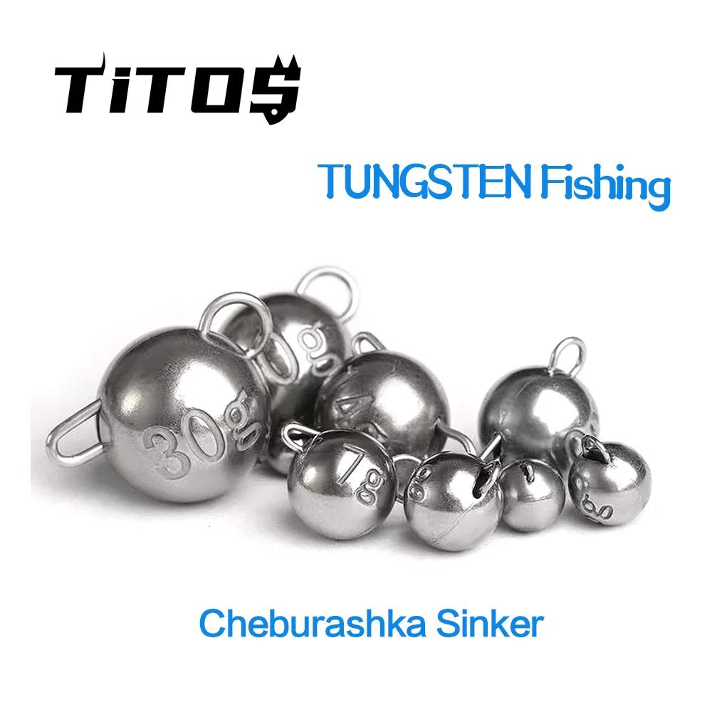 TITOS Tungstênio Cheburashka Sinker Jig Head Peso, 1G-30G Plain Bass Fishing Soft Worm Bait Acessórios - Image 1