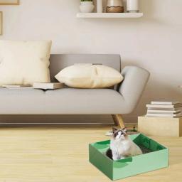 Caixa De Lixo De Gato De Papel Descartável Caixa De Papelão Leve Dobrável Revestimento Impermeável Seguro Para Viagens, Piquenique Em Casa - Image 6