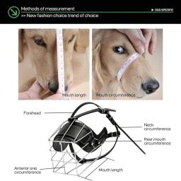 Cesta ajustável do focinho do cão, Cesta de metal para morder e mastigar, Boca Mesh Muzzles para cães de grande raça - Image 4