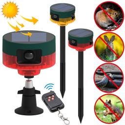 Repeller Animal Solar gravável com luz intermitente, controle remoto, dissuasor de animais selvagens, pomares agrícolas, jardim - Image 1