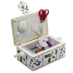 Pequena Cesta De Costura com Kit De Costura Acessórios para Meninas Crianças Iniciantes Noções De Costura Caixa De Armazenamento com Bandeja Removível - Image 1