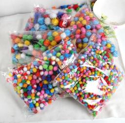 Glitter pompom pom bola, cores sortidas, para artesanato, decoração de festas, cores sortidas, 5cm, 200pcs - Image 3