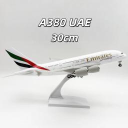 30cm A380 Emirados Árabes Unidos Airbus Modelo de Aeronave Sólida Brinquedo de Exibição Peça de Presente Colecionável para Entusiastas de Modelos - Image 2