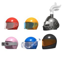 10 pçs moc blocos de construção figuras acessórios decorativos capacete esportes/casco castelo de vôo - Image 1