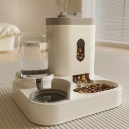 Alimentador automático com fonte de água para animais de estimação, prato levantado, grande capacidade, tigela de comida para cães e gatos - Image 2