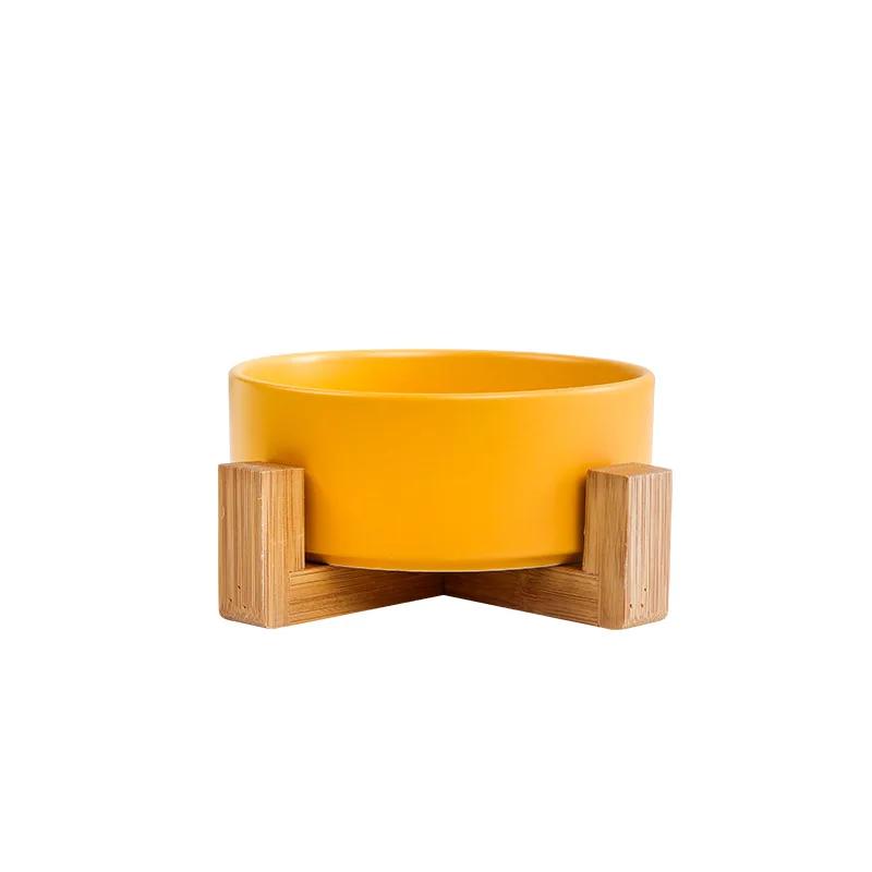 Pet Food e tigelas de água com suporte de madeira, sem derramamento, alimentador grande, prato para cães e gatos - Image 1