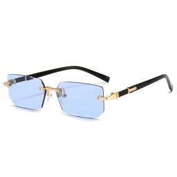 Óculos de sol sem aro retângulo moda popular feminino masculino tons pequenos quadrados óculos de sol para feminino masculino verão viajar oculos - Image 3