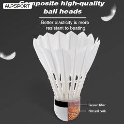 Alpsport 303 3/6/9 tubos  Badminton de penas de ganso branco Bolas de treino Velocidade e suavidade Equipamento para desportos ao ar livre Peteca - Image 2