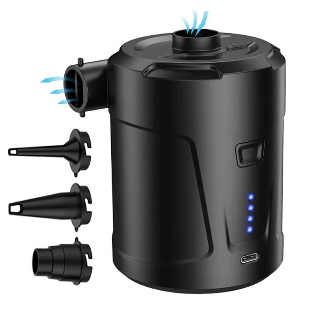 Bomba de Ar Elétrica Recarregável: Compressor e Inflador para PVC, Colchões, Anéis de Natação e Raft Bed