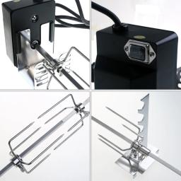 Kit Rotisserie Grill Automático Universal, Motor elétrico 4W, Cuspir Rod, Garfo, Acessórios para churrasco - Image 3