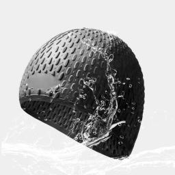 New Silicone Natação Cap Moda Piscina Cap Impermeável Proteção Orelha Profissional Esportes Aquáticos Swim Hat - Image 1