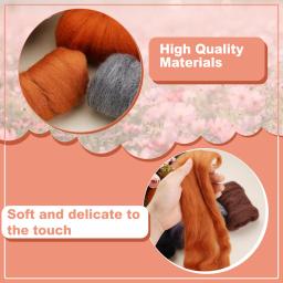 Fenrry Agulha Felting Lã, Roving Bulk, DIY Materiais Artesanais, 8 Cores - Image 3