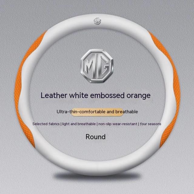 Capa de Volante MG Couro Fibra de Carbono Antiderrapante Respirável 37-38cm