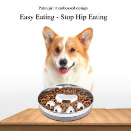 Tigela de alimentação lenta de aço inoxidável para animais de estimação, quebra-cabeça, labirinto, pratos, gatos, cachorro, pequeno, médio, grande, acessórios para cães - Image 5