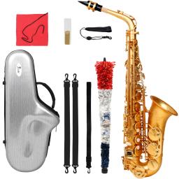 SLADE-Saxofone Alto Profissional com Estojo, Alto Grau, Fosco, Dourado, Latão, Metal, Instrumentos de sopro - Image 1
