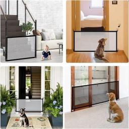 Folding No-Punch Pet Fence, Rede Isolada Malha, Escadas Portão, Barreira de Segurança, Gancho de Proteção, Gato e Cão Cercas, Pet - Image 4