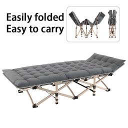 Multifuncional Metal Folding Camping Cama com Travesseiro, Equipamento Portátil De Viagem, Dobrável, Ao Ar Livre, Clamshell - Image 1