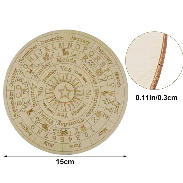 Placa de Pêndulo de Adivinhação Madeira Estrela Lua 15cm