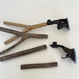 Periquitos poleiro suporte para pássaros poleiros treinamento suporte com ventosa para pássaros brinquedo - Image 4