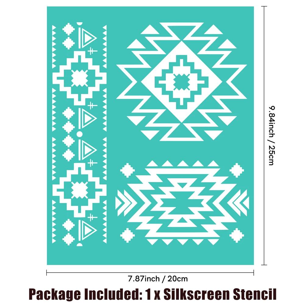 Estênceis autoadesivos de tela de seda reutilizáveis para pintura, decoração de parede para camisetas, bolsas, faça você mesmo, scrapbooking, artesanato artesanal - Image 1
