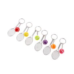 Raquete de tênis Keychain, mini chaveiro, esportes chaveiro, carro bonito pingente, 6 cores - Image 2
